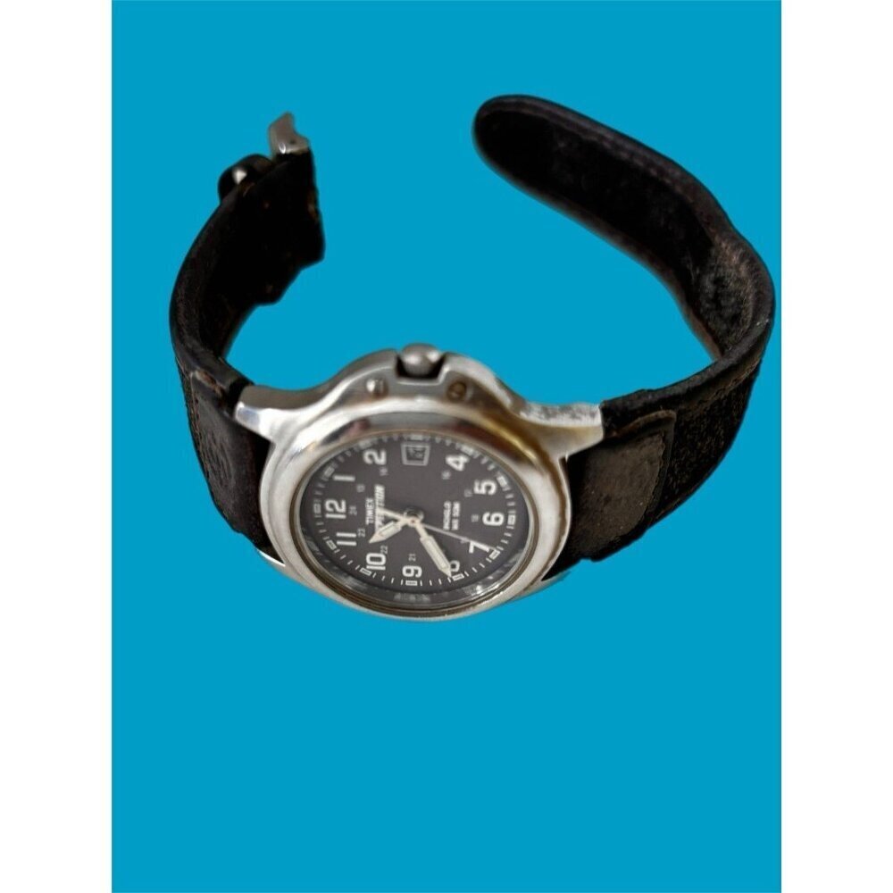 WomenTimex Expedition Indiglo WR 50M Watch Brown Buckle Leather Fabric Band